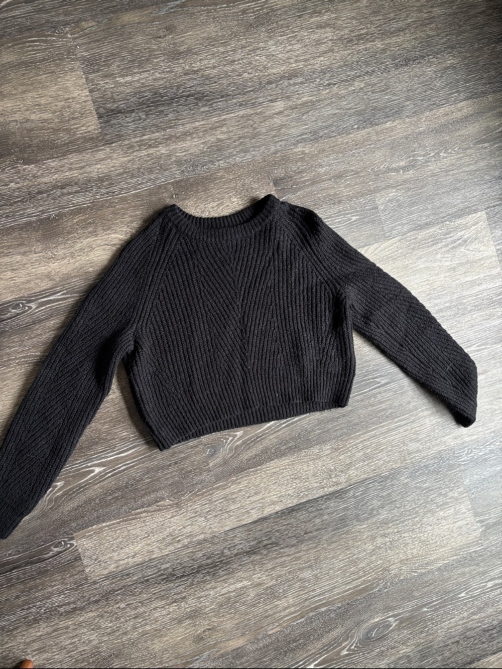OAK + FORT Black Cropped Sweater